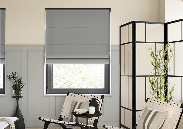 Medina, Charcoal - Twist&Fit Roman Blind - Image 3